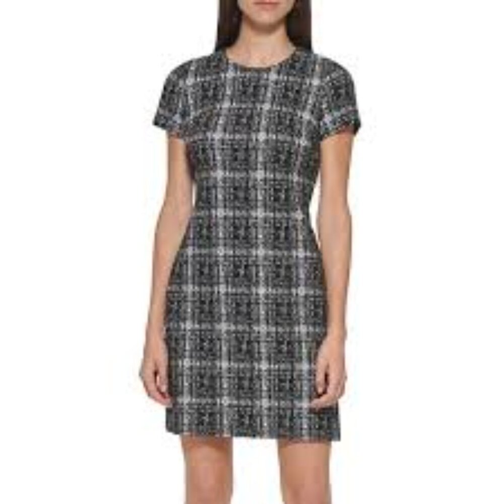 Calvin Klein Black & White Checkered Dress